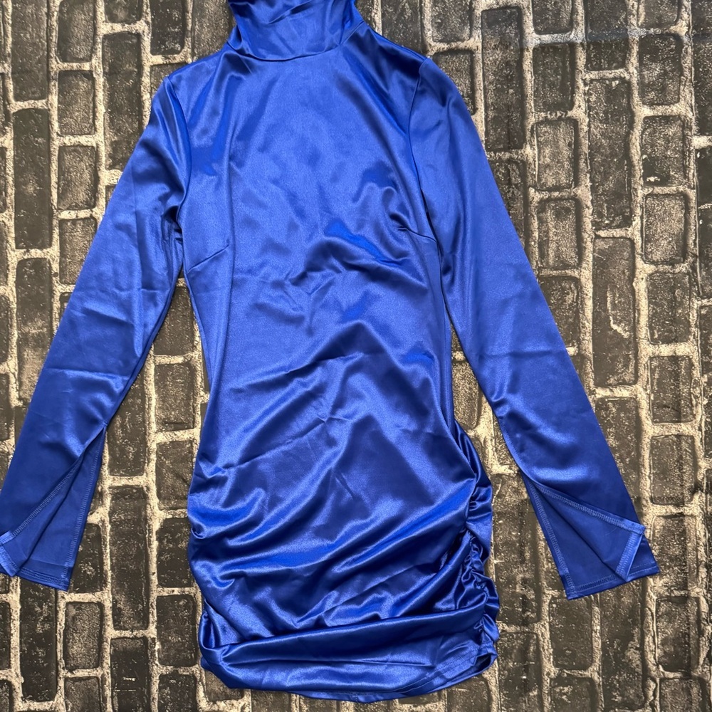Fashion Nova Royal Blue Long Sleeve Dress